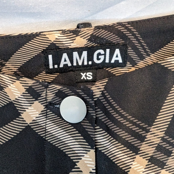 I.AM.GIA mid-rise bootcut plaid stretch pants - Picture 2 of 9